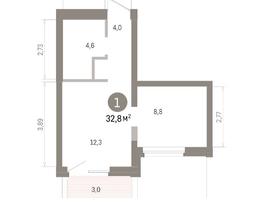 Продается 1-комнатная квартира ЖК Город на озере, 32.76  м&sup2;, 8900000 рублей