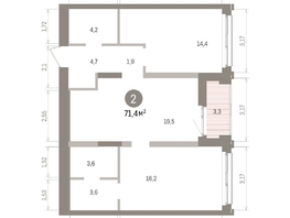 Продается 2-комнатная квартира ЖК Европейский берег, дом 32, 71.39  м&sup2;, 12440000 рублей