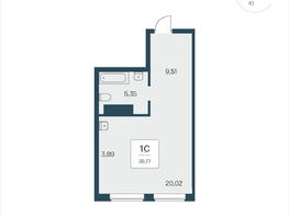 Продается Апартамент АК Тайм Парк, 39  м&sup2;, 5840000 рублей