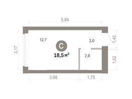 Продается Студия  Квартал Молодость, дом 1, 18.47  м&sup2;, 4100000 рублей