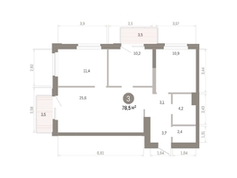 Продается 3-комнатная квартира ЖК Город на озере, 78.45  м&sup2;, 15500000 рублей