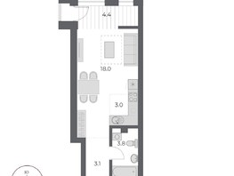 Продается Студия ЖК ОСКАР, дом 2, 32.3  м&sup2;, 7590000 рублей