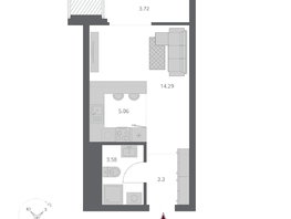 Продается Студия ЖК Беринг, дом 3, 30.25  м&sup2;, 6470000 рублей