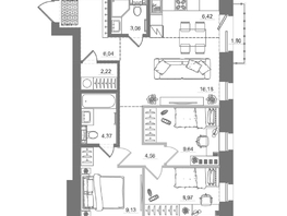 Продается 3-комнатная квартира ЖК Спектр, дом 10, 72.71  м&sup2;, 10361000 рублей