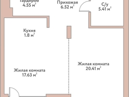 Продается 2-комнатная квартира ЖК Флора и Фауна, 16Б, 56.32  м&sup2;, 15950000 рублей