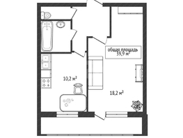 Продается 1-комнатная квартира Танкистов ул, 39.9  м&sup2;, 4250000 рублей