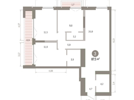 Продается 3-комнатная квартира ЖК Европейский берег, дом 45, 87.49  м&sup2;, 13880000 рублей