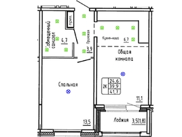 Продается 2-комнатная квартира ЖК Самоцветы, Бирюза дом 3, 41.7  м&sup2;, 6000000 рублей