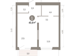Продается 1-комнатная квартира ЖК Город на озере, 45.64  м&sup2;, 11490000 рублей