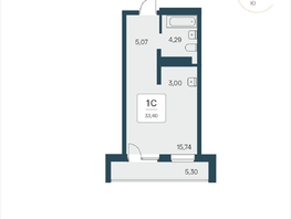 Продается Апартамент АК Тайм Парк, 33.3  м&sup2;, 5400000 рублей