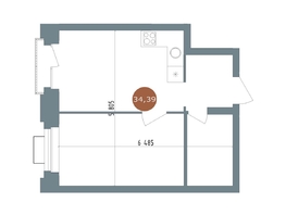 Продается 1-комнатная квартира  1956 Кварталы Телецентра, 2, 34  м&sup2;, 7090000 рублей