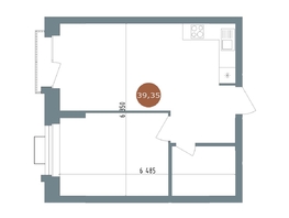 Продается 1-комнатная квартира  1956 Кварталы Телецентра, 3, 39.35  м&sup2;, 7790000 рублей