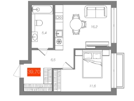 Продается 1-комнатная квартира  Квартал ЩА, сек 2.1, 39.7  м&sup2;, 8290000 рублей