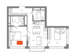Продается 2-комнатная квартира  Квартал ЩА, сек 2.1, 49.8  м&sup2;, 10790000 рублей
