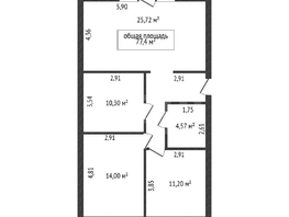 Продается Дом Учительская (Центральный мкр.) ул, 77.4  м&sup2;, участок 5 сот., 8000000 рублей