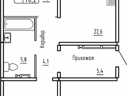 Продается 2-комнатная квартира ЖК Самоцветы, Бирюза дом 1, 70.2  м&sup2;, 7700000 рублей