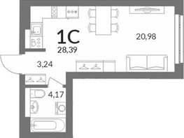 Продается Студия ЖК Горская Лагуна, 28.39  м&sup2;, 7660000 рублей