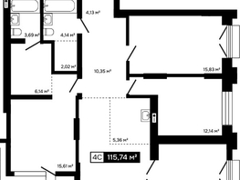 Продается 2-комнатная квартира ЖК Платина, 97.8  м&sup2;, 34876000 рублей