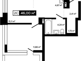 Продается 2-комнатная квартира ЖК Платина, 40.02  м&sup2;, 14635000 рублей