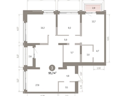 Продается 3-комнатная квартира ЖК Европейский берег, дом 32, 95.7  м&sup2;, 15070000 рублей