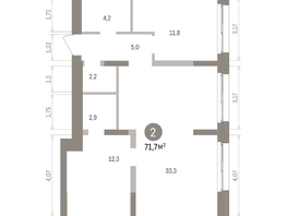 Продается 2-комнатная квартира ЖК Европейский берег, дом 32, 71.73  м&sup2;, 14230000 рублей