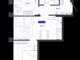 Продается 2-комнатная квартира ЖК Баланс, 4 очередь, 56.76  м&sup2;, 9700000 рублей