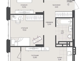 Продается 2-комнатная квартира ЖК Новый Кедровый, дом 2, 64.41  м&sup2;, 12250000 рублей