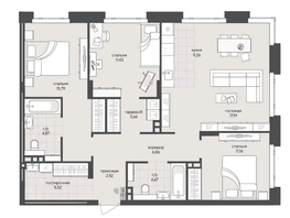 Продается 3-комнатная квартира ЖК Новый Кедровый, дом 2, 93.23  м&sup2;, 15400000 рублей