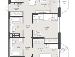 Продается 2-комнатная квартира ЖК Новый Кедровый, дом 2, 72.83  м&sup2;, 12750000 рублей