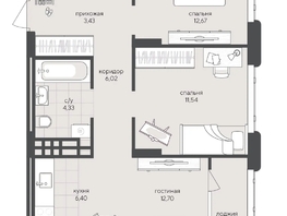 Продается 2-комнатная квартира ЖК Новый Кедровый, дом 2, 64.47  м&sup2;, 11150000 рублей