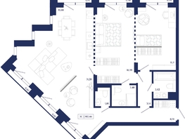 Продается 2-комнатная квартира ЖК Юнити Центр, 102.44  м&sup2;, 21300000 рублей