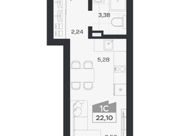 Продается Студия ЖК Квартал 54, дом 1, 22.1  м&sup2;, 4661000 рублей