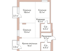 Продается 2-комнатная квартира ЖК Флора и Фауна, 18а, 85.8  м&sup2;, 26680000 рублей