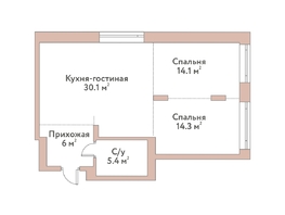 Продается 3-комнатная квартира ЖК Флора и Фауна, 18а, 69.9  м&sup2;, 16065000 рублей