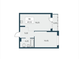 Продается 1-комнатная квартира ЖК Расцветай на Зорге, дом 4, 46.52  м&sup2;, 5450000 рублей