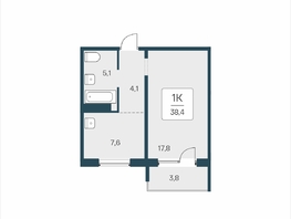 Продается 1-комнатная квартира ЖК Цветной бульвар, дом 4 сек 2, 38.4  м&sup2;, 5350000 рублей