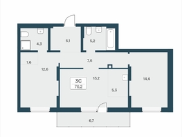 Продается 3-комнатная квартира ЖК Расцветай на Учительской, 76.2  м&sup2;, 10900000 рублей