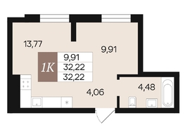 Продается 1-комнатная квартира ЖК Роза ветров, 32.22  м&sup2;, 5301320 рублей