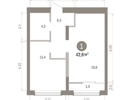 Продается 1-комнатная квартира ЖК Европейский берег, дом 46, 42.62  м&sup2;, 8560000 рублей