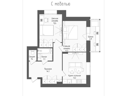 Продается 2-комнатная квартира ЖК Тетрис, корпус 2, 59.4  м&sup2;, 11474000 рублей