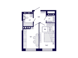 Продается 1-комнатная квартира ЖК Цитатум, 37.5  м&sup2;, 7950000 рублей