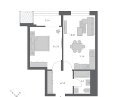 Продается 2-комнатная квартира ЖК Беринг, дом 3, 48.1  м&sup2;, 9770000 рублей