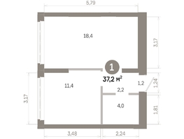 Продается 1-комнатная квартира  Квартал Молодость, дом 1, 37.16  м&sup2;, 6930000 рублей