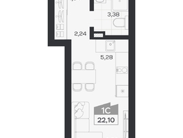 Продается Студия ЖК Квартал 54, дом 1, 22.1  м&sup2;, 4694000 рублей