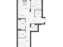 Продается 3-комнатная квартира ЖК Ясный берег, дом 19, бс 2-5, 78.05  м&sup2;, 11782000 рублей