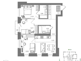 Продается 3-комнатная квартира ЖК Спектр, дом 10, 77.64  м&sup2;, 14078000 рублей