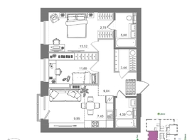 Продается 2-комнатная квартира ЖК Спектр, дом 10, 67.46  м&sup2;, 12485000 рублей