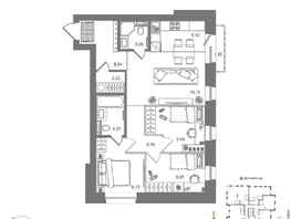 Продается 3-комнатная квартира ЖК Спектр, дом 10, 72.71  м&sup2;, 12497000 рублей