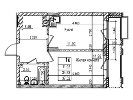 Продается 1-комнатная квартира ЖК Чернышевский, корп 3.3, 34.9  м&sup2;, 7000000 рублей
