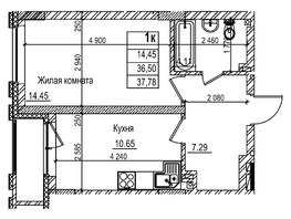 Продается 1-комнатная квартира ЖК Чернышевский, корп 3.3, 36.5  м&sup2;, 6900000 рублей